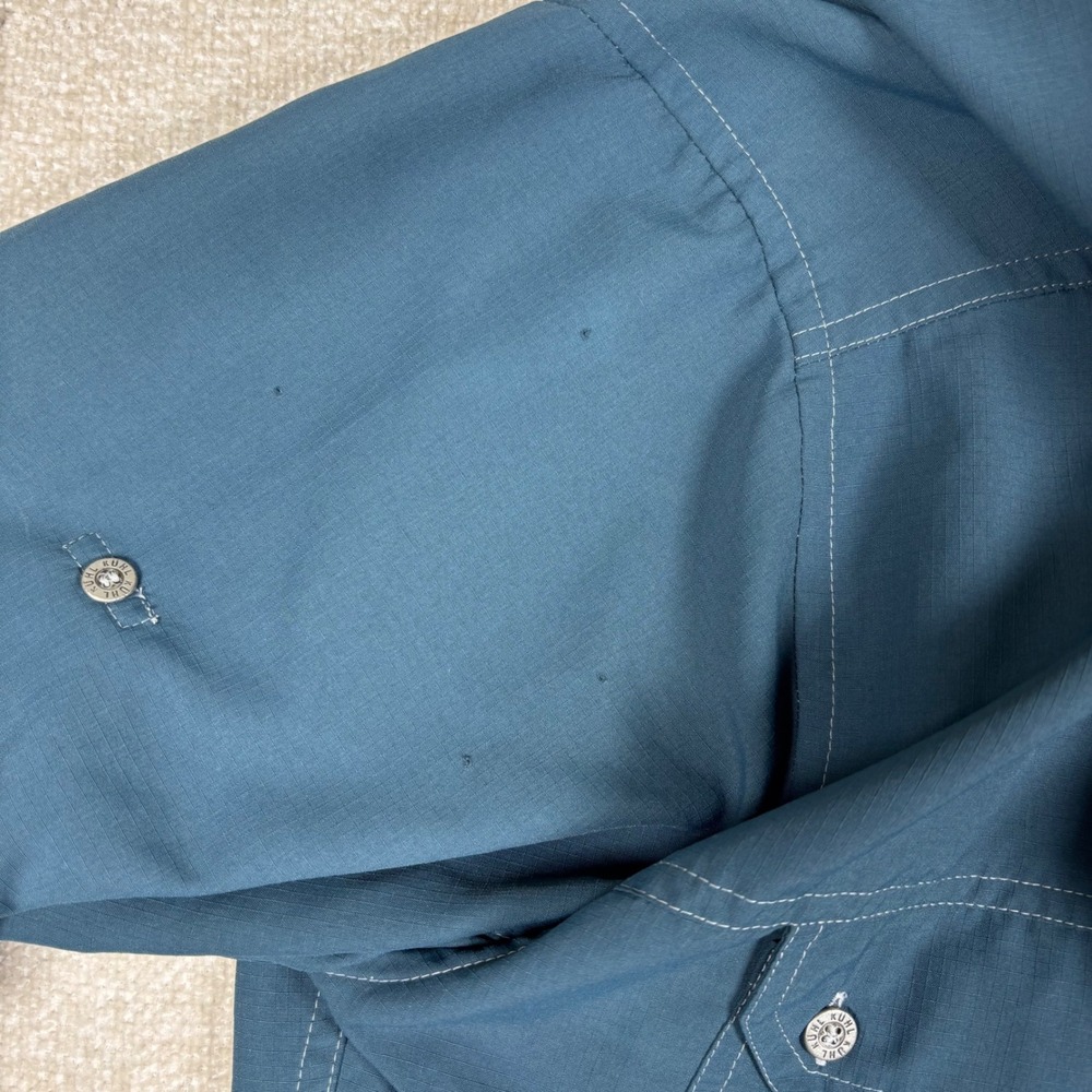 Kuhl Mens XL Blue Long Sleeve Button Down Hiking Fishing Shirt Ripstop Pockets - Picture 4 of 8